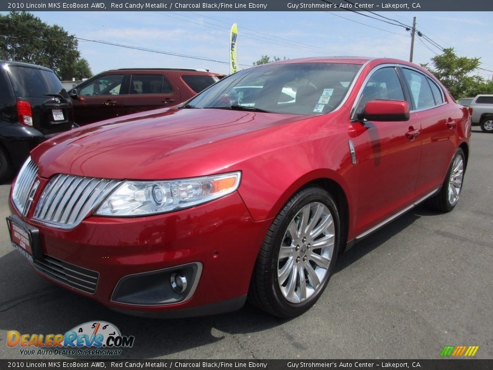 2010 Lincoln MKS EcoBoost AWD Red Candy Metallic / Charcoal Black/Fine Line Ebony Photo #3