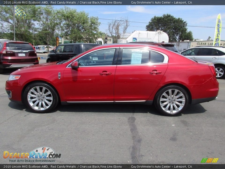 2010 Lincoln MKS EcoBoost AWD Red Candy Metallic / Charcoal Black/Fine Line Ebony Photo #4
