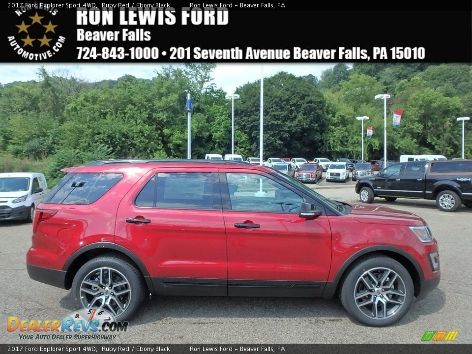 2017 Ford Explorer Sport 4WD Ruby Red / Ebony Black Photo #1