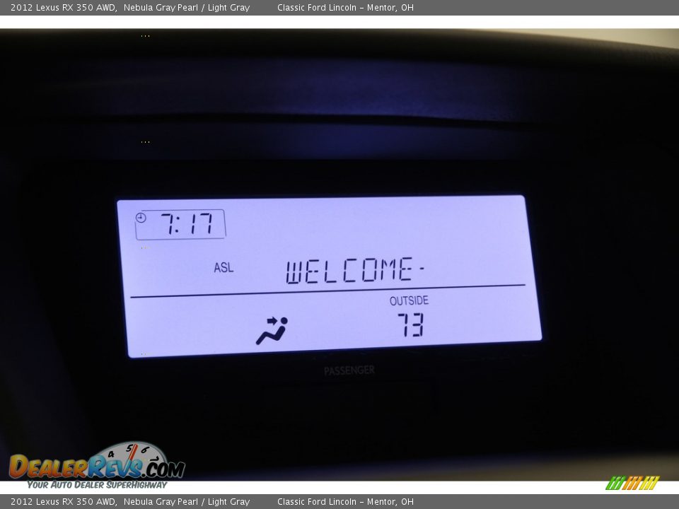 2012 Lexus RX 350 AWD Nebula Gray Pearl / Light Gray Photo #9