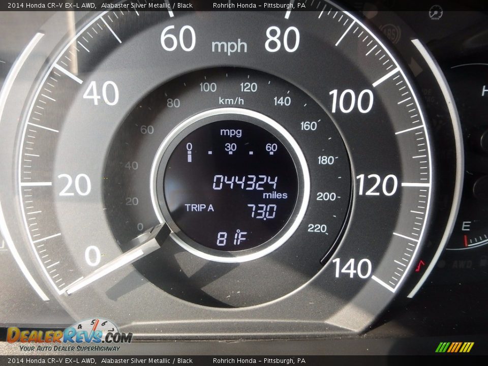 2014 Honda CR-V EX-L AWD Alabaster Silver Metallic / Black Photo #10