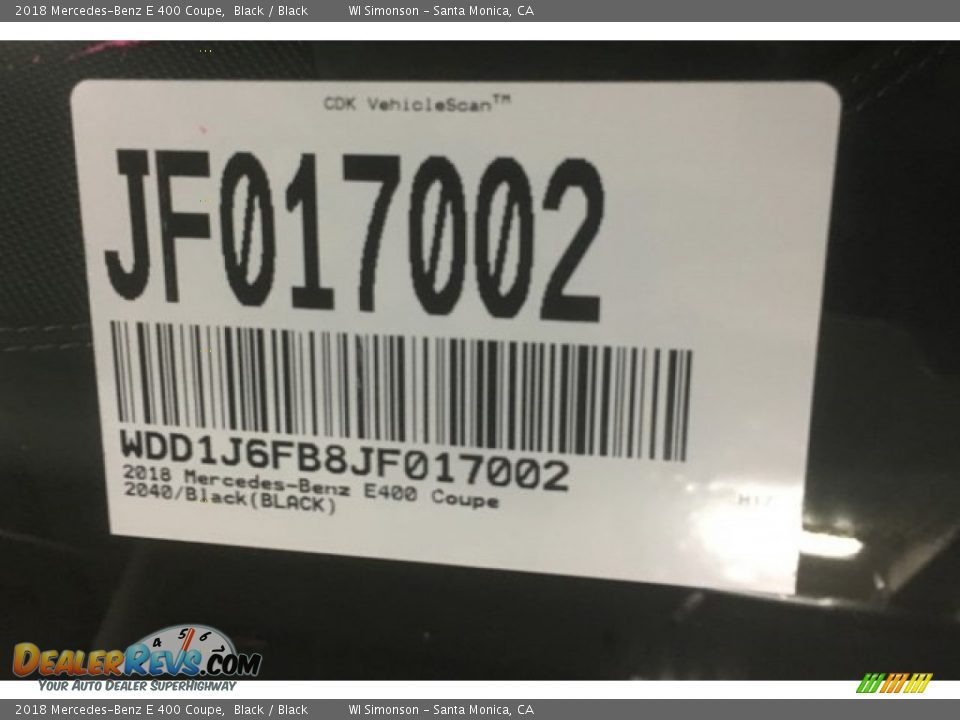 2018 Mercedes-Benz E 400 Coupe Black / Black Photo #10
