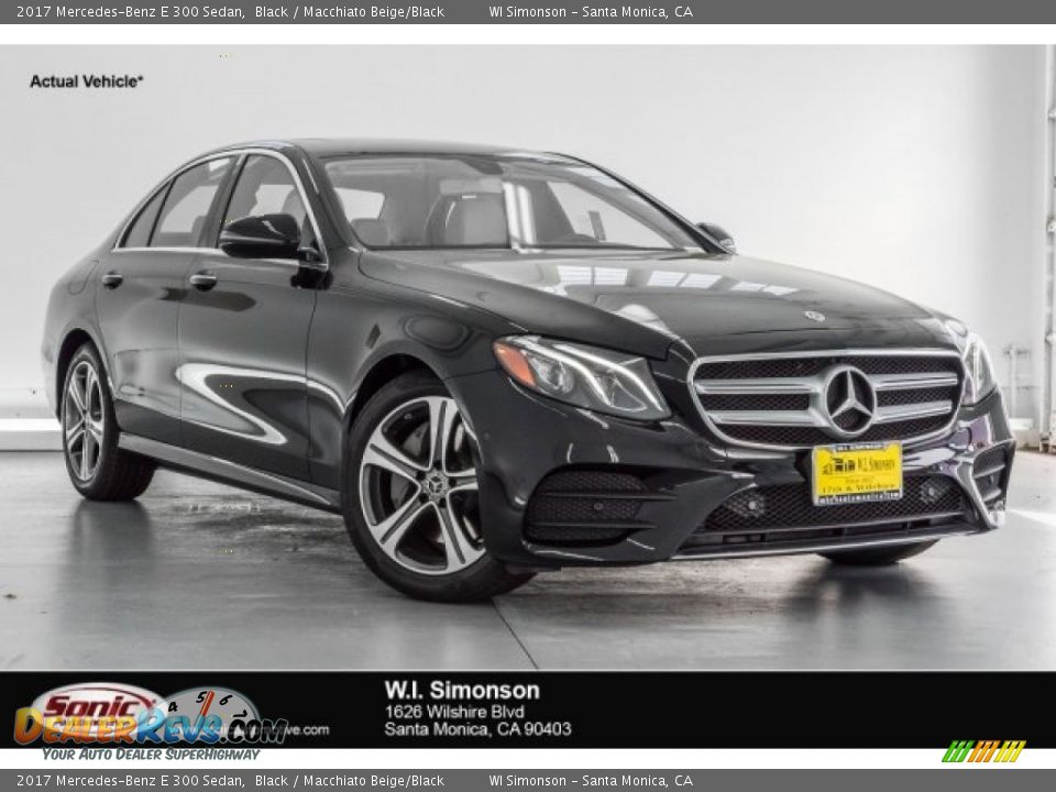 2017 Mercedes-Benz E 300 Sedan Black / Macchiato Beige/Black Photo #1
