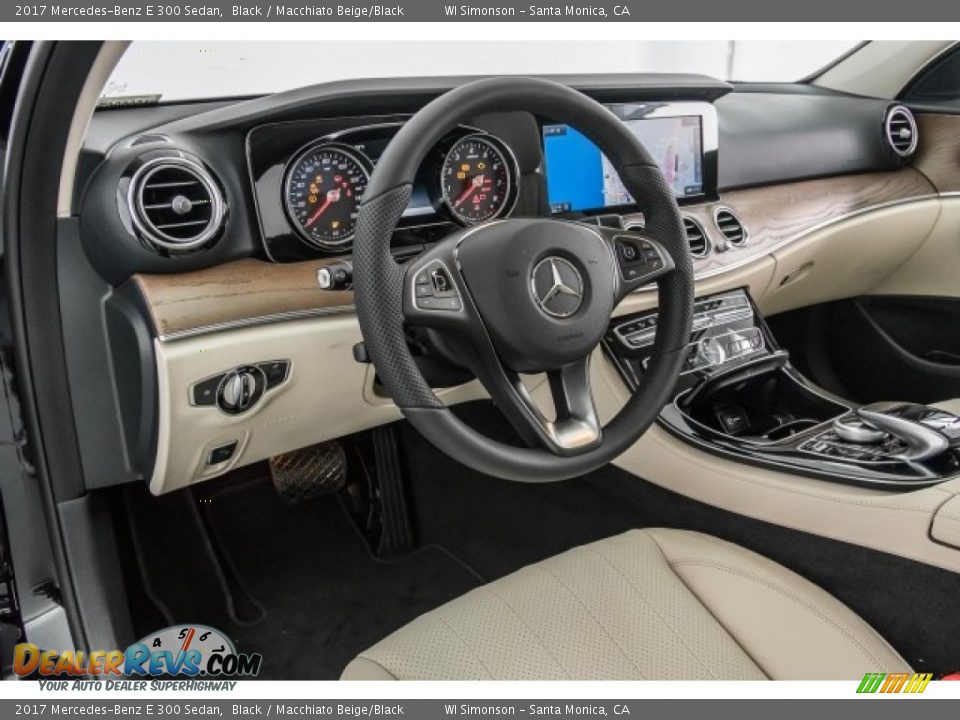 2017 Mercedes-Benz E 300 Sedan Black / Macchiato Beige/Black Photo #6