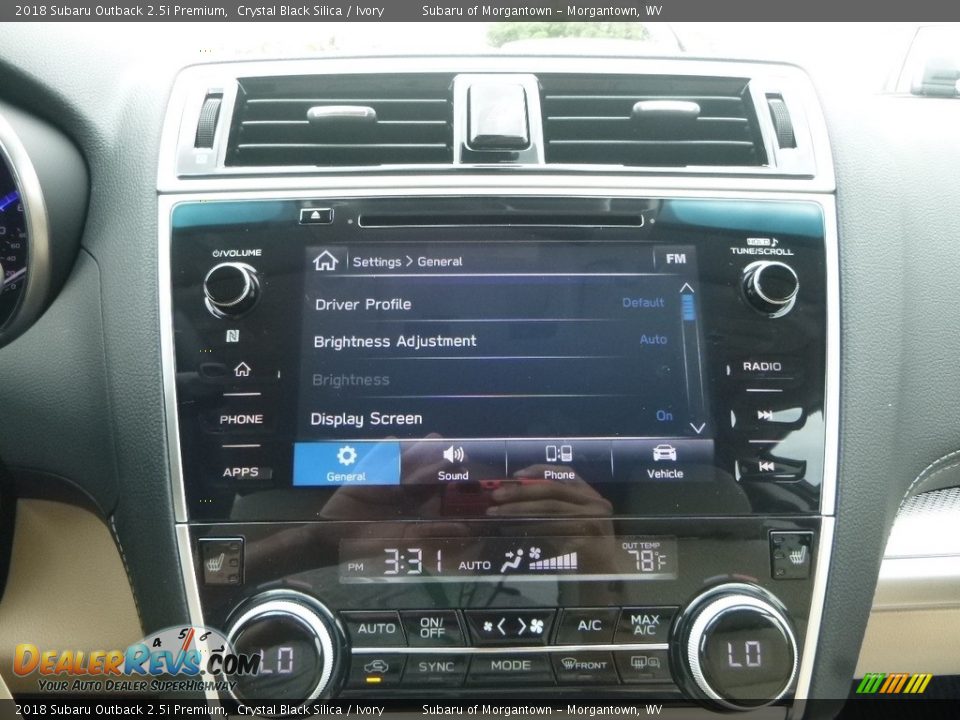 2018 Subaru Outback 2.5i Premium Crystal Black Silica / Ivory Photo #18