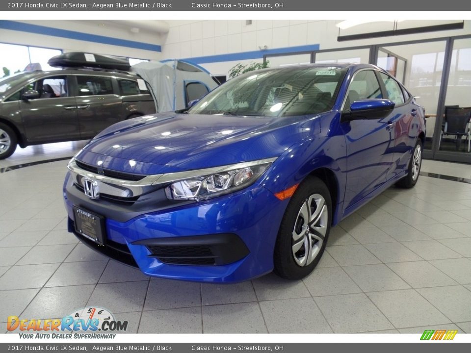 2017 Honda Civic LX Sedan Aegean Blue Metallic / Black Photo #1