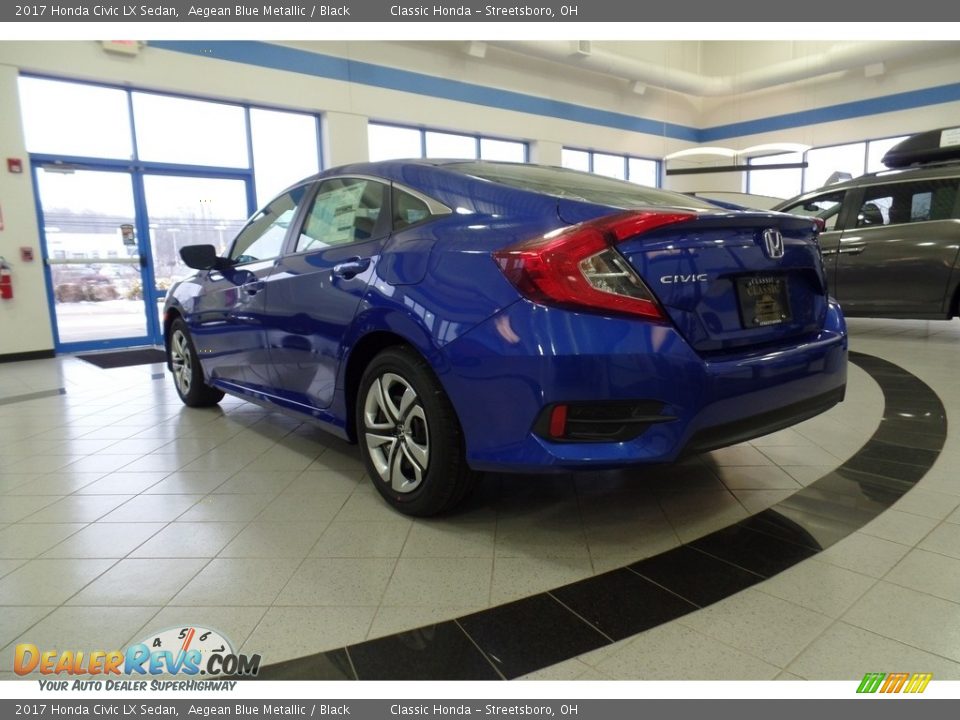 2017 Honda Civic LX Sedan Aegean Blue Metallic / Black Photo #4