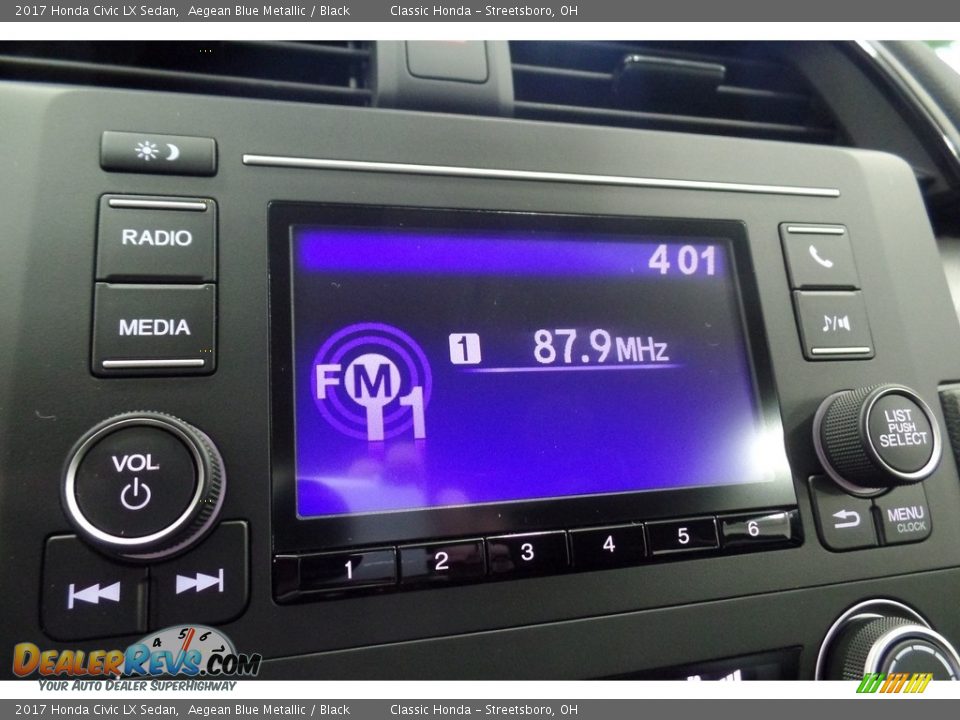 2017 Honda Civic LX Sedan Aegean Blue Metallic / Black Photo #18