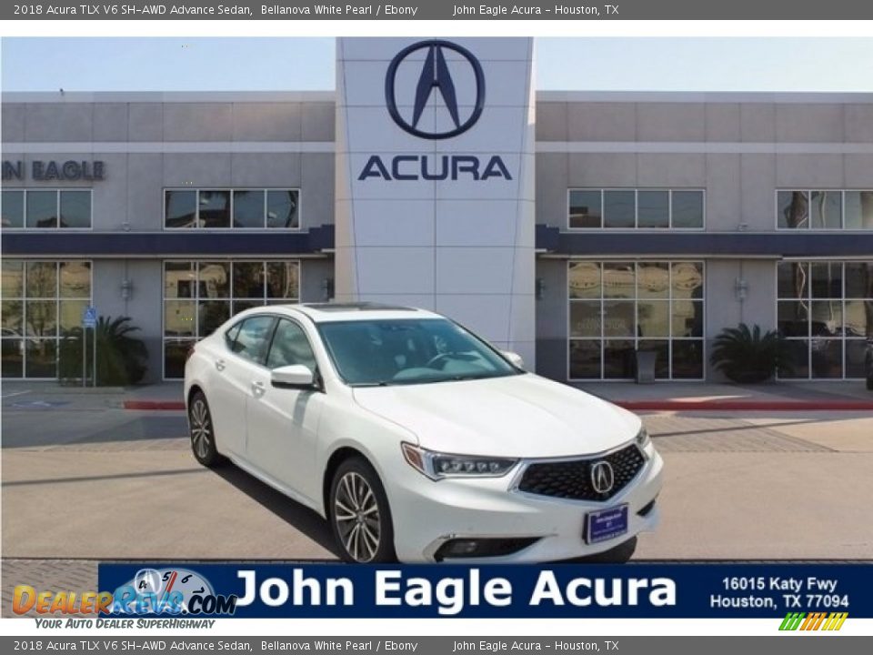 2018 Acura TLX V6 SH-AWD Advance Sedan Bellanova White Pearl / Ebony Photo #1