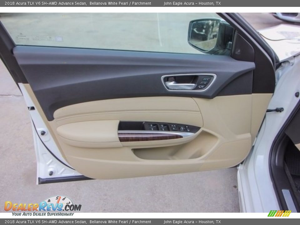 2018 Acura TLX V6 SH-AWD Advance Sedan Bellanova White Pearl / Parchment Photo #18
