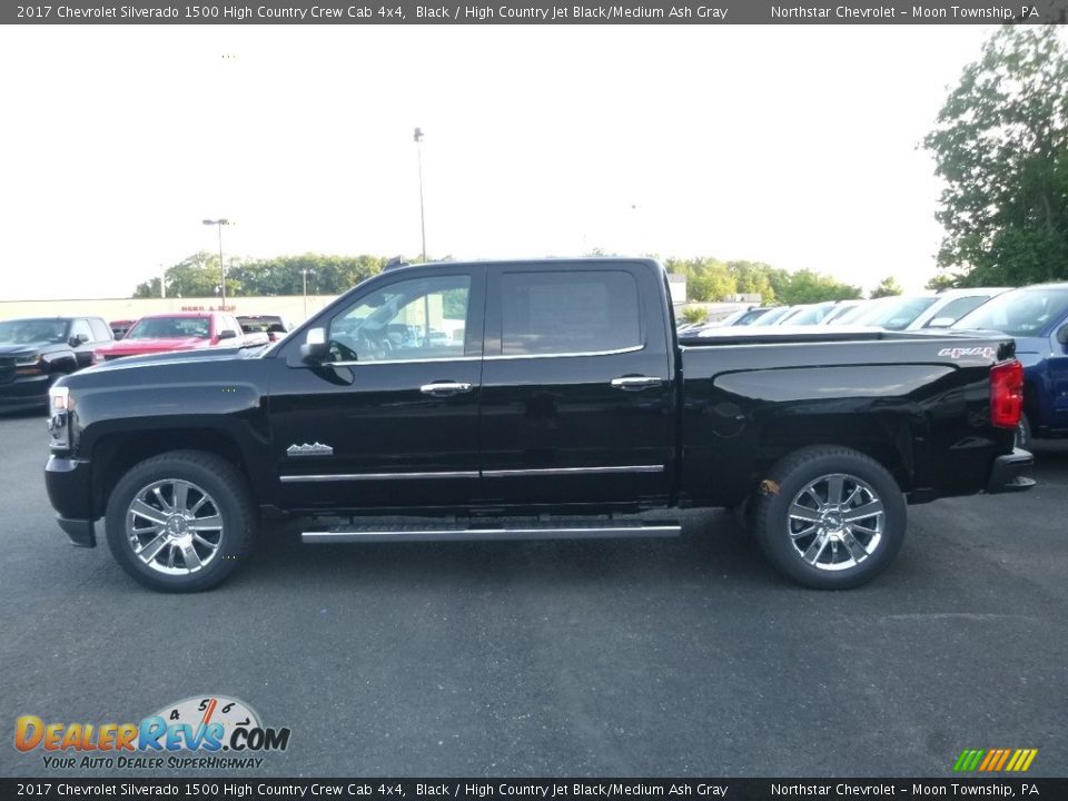 2017 Chevrolet Silverado 1500 High Country Crew Cab 4x4 Black / High Country Jet Black/Medium Ash Gray Photo #2