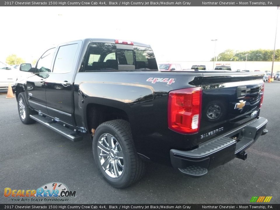 2017 Chevrolet Silverado 1500 High Country Crew Cab 4x4 Black / High Country Jet Black/Medium Ash Gray Photo #3