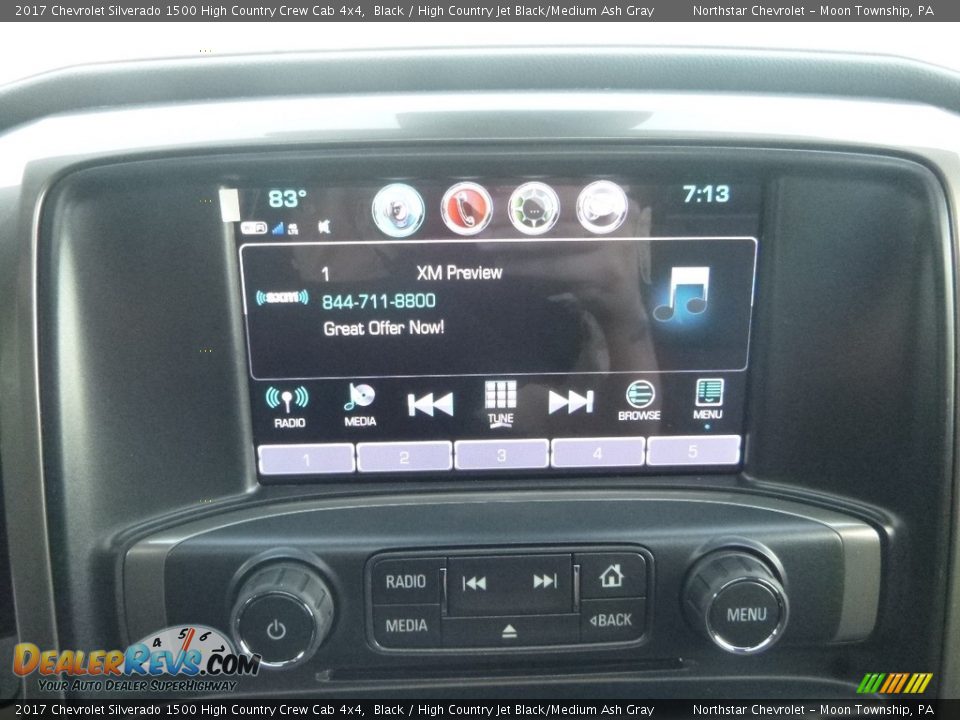 2017 Chevrolet Silverado 1500 High Country Crew Cab 4x4 Black / High Country Jet Black/Medium Ash Gray Photo #19