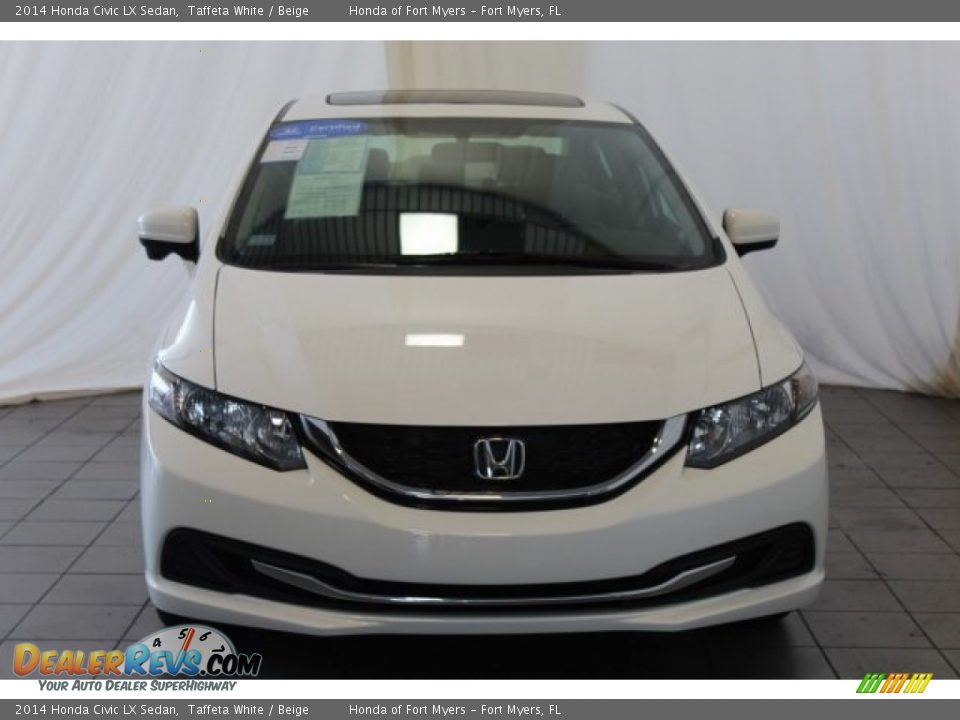 2014 Honda Civic LX Sedan Taffeta White / Beige Photo #3