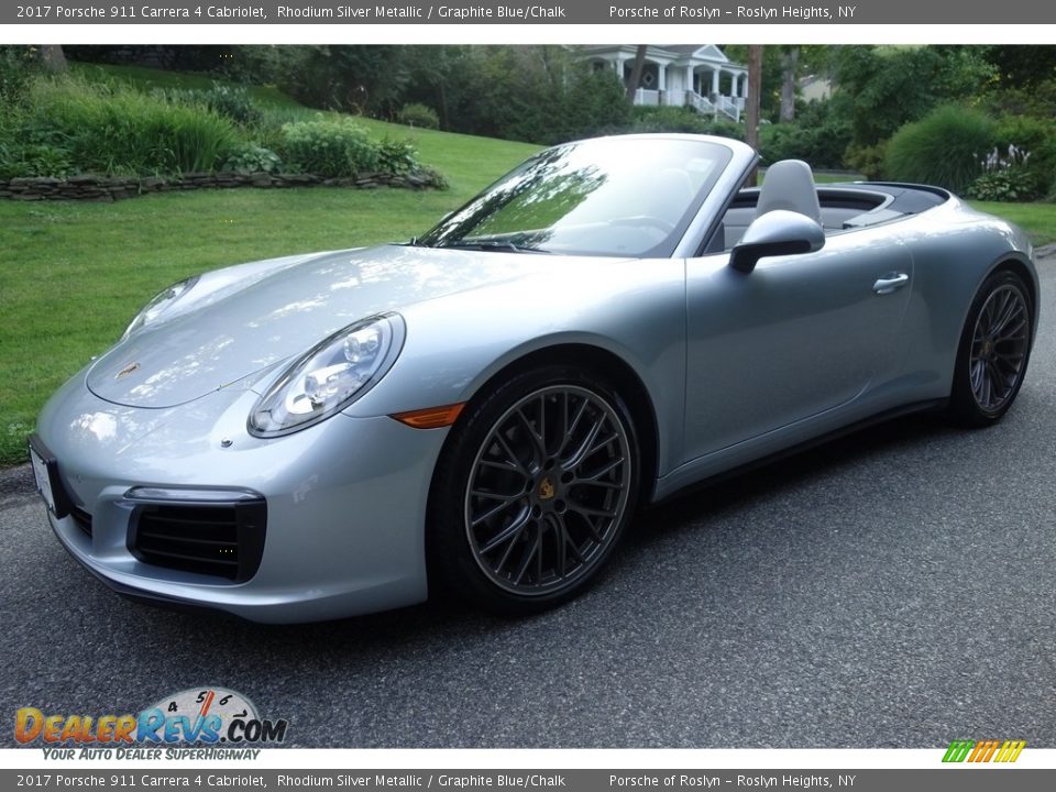 2017 Porsche 911 Carrera 4 Cabriolet Rhodium Silver Metallic / Graphite Blue/Chalk Photo #1