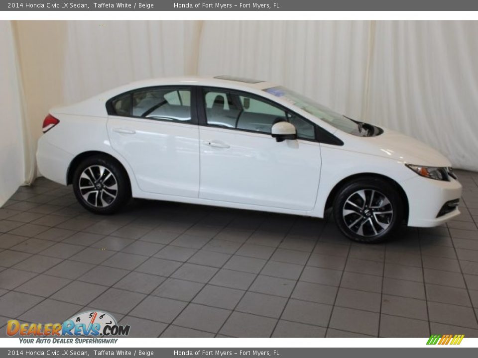 2014 Honda Civic LX Sedan Taffeta White / Beige Photo #4