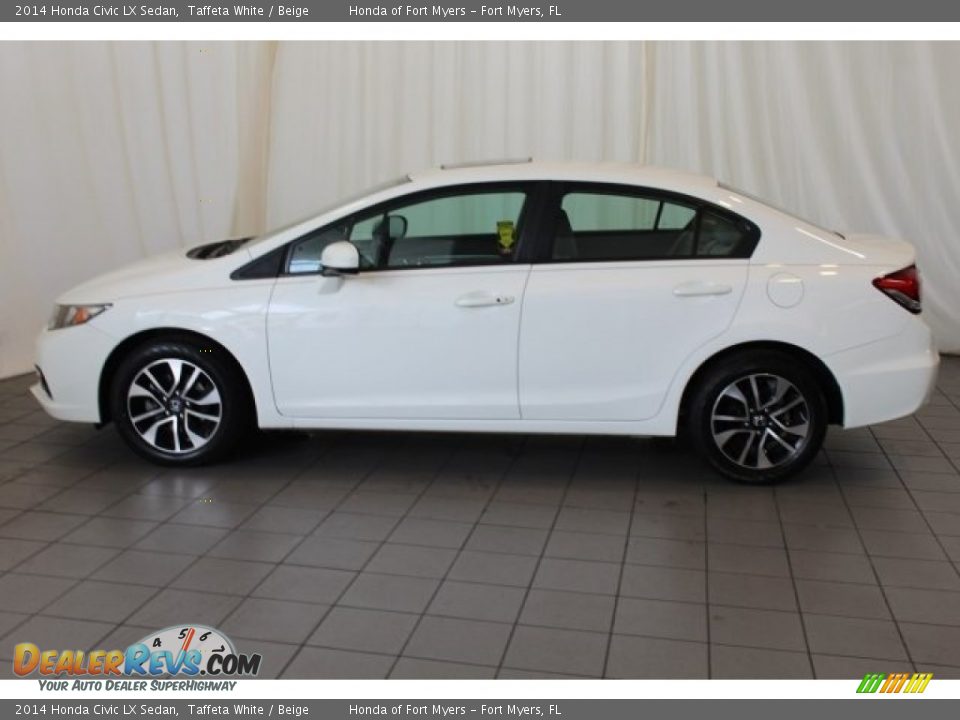 2014 Honda Civic LX Sedan Taffeta White / Beige Photo #5
