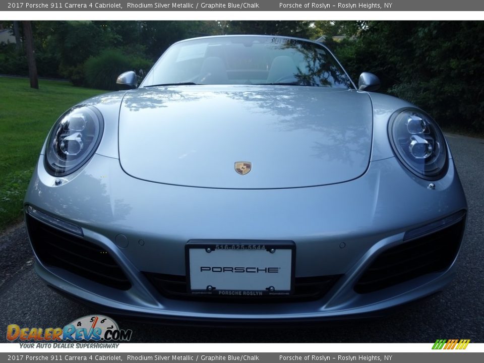 2017 Porsche 911 Carrera 4 Cabriolet Rhodium Silver Metallic / Graphite Blue/Chalk Photo #2