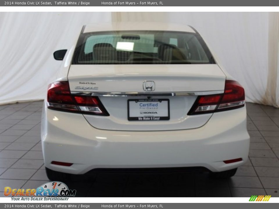 2014 Honda Civic LX Sedan Taffeta White / Beige Photo #7
