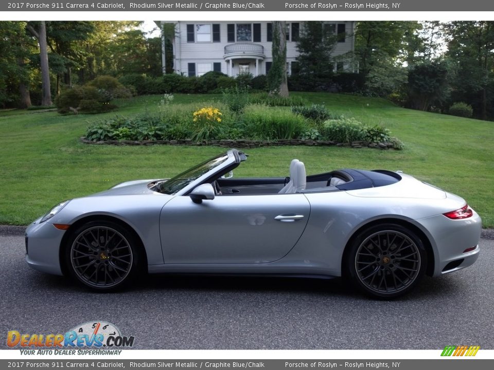 2017 Porsche 911 Carrera 4 Cabriolet Rhodium Silver Metallic / Graphite Blue/Chalk Photo #3