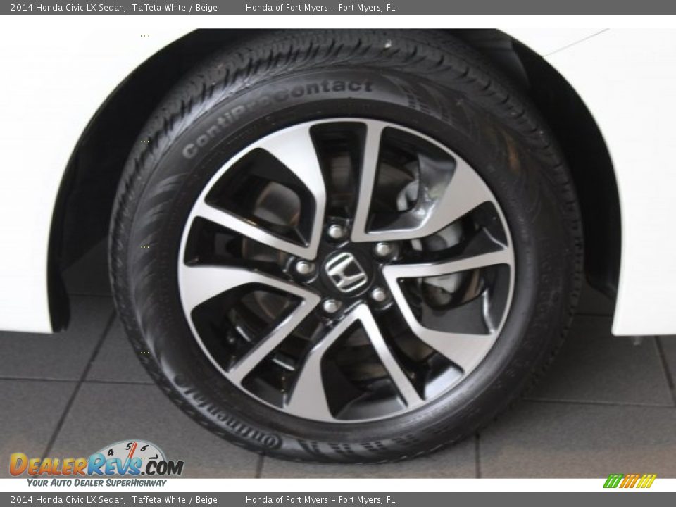 2014 Honda Civic LX Sedan Taffeta White / Beige Photo #8