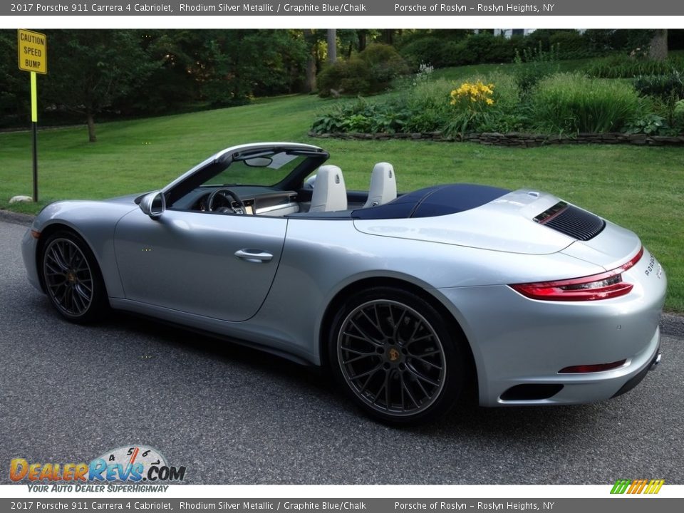 2017 Porsche 911 Carrera 4 Cabriolet Rhodium Silver Metallic / Graphite Blue/Chalk Photo #4