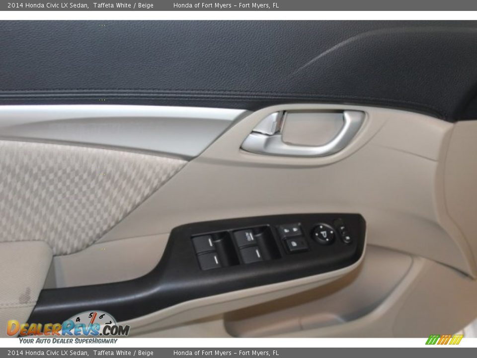 2014 Honda Civic LX Sedan Taffeta White / Beige Photo #9