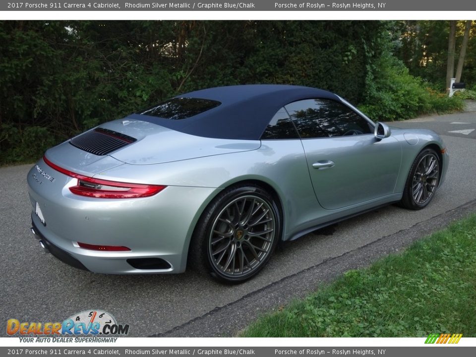 2017 Porsche 911 Carrera 4 Cabriolet Rhodium Silver Metallic / Graphite Blue/Chalk Photo #6