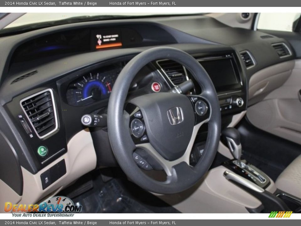 2014 Honda Civic LX Sedan Taffeta White / Beige Photo #12