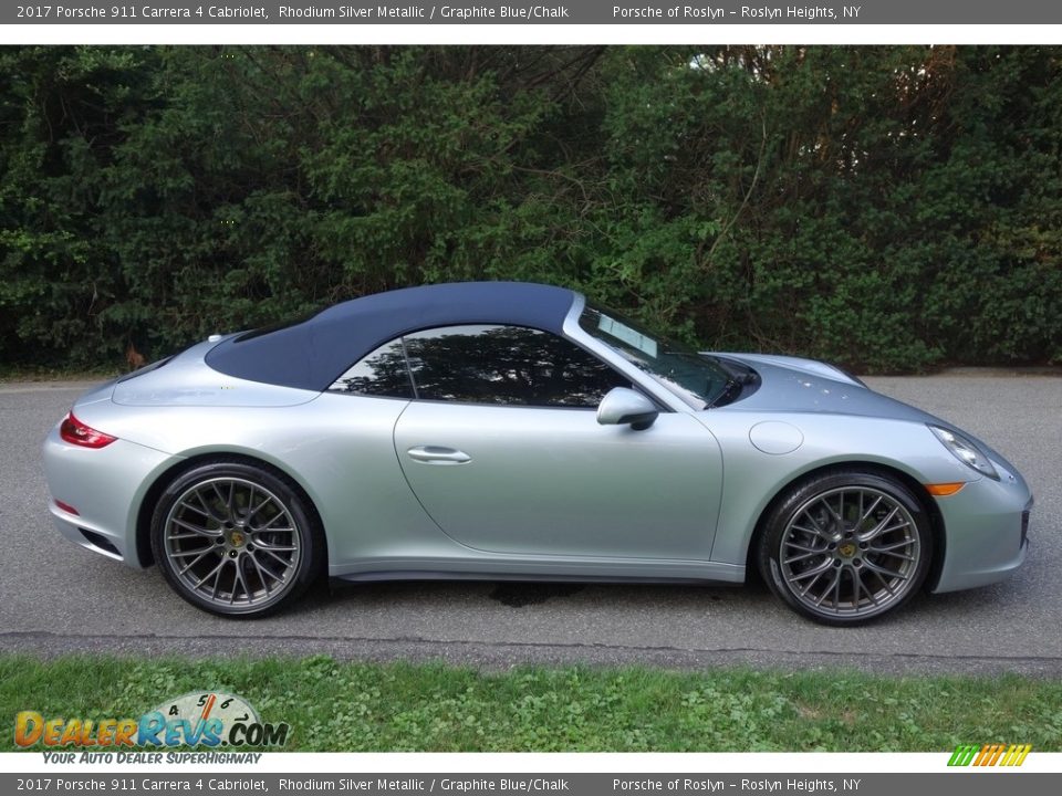 2017 Porsche 911 Carrera 4 Cabriolet Rhodium Silver Metallic / Graphite Blue/Chalk Photo #7