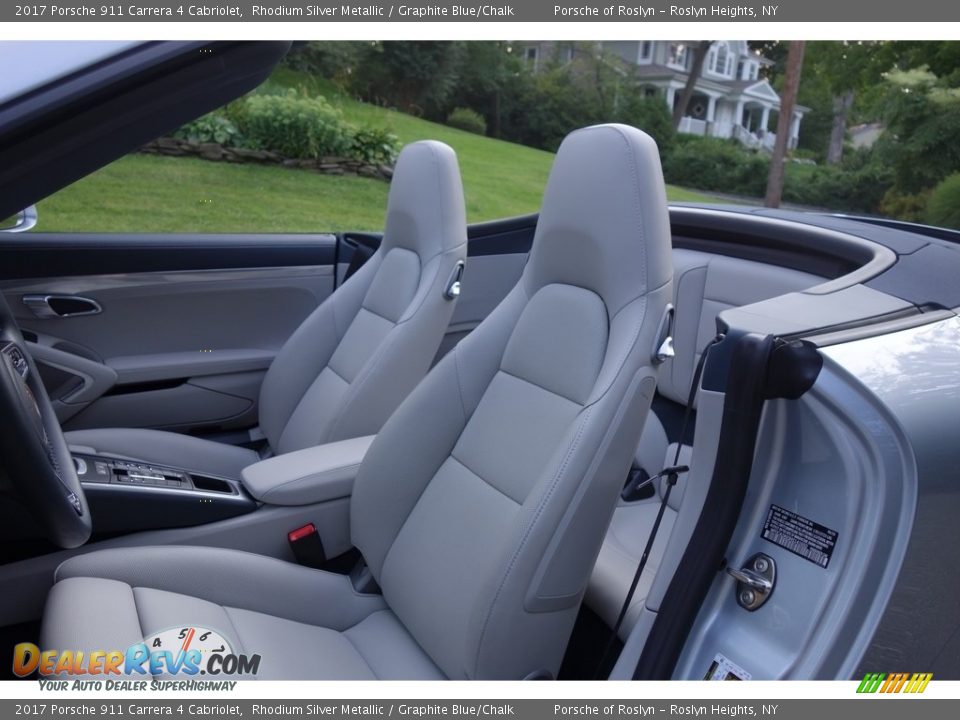 2017 Porsche 911 Carrera 4 Cabriolet Rhodium Silver Metallic / Graphite Blue/Chalk Photo #13