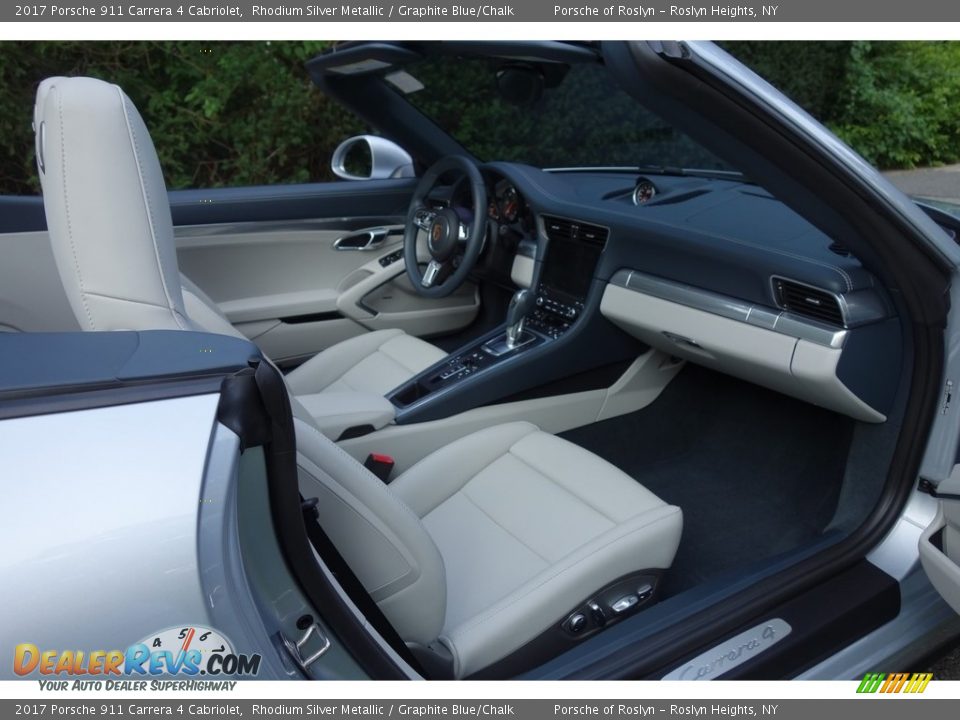 2017 Porsche 911 Carrera 4 Cabriolet Rhodium Silver Metallic / Graphite Blue/Chalk Photo #14