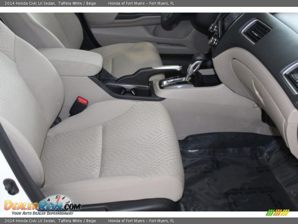 2014 Honda Civic LX Sedan Taffeta White / Beige Photo #27