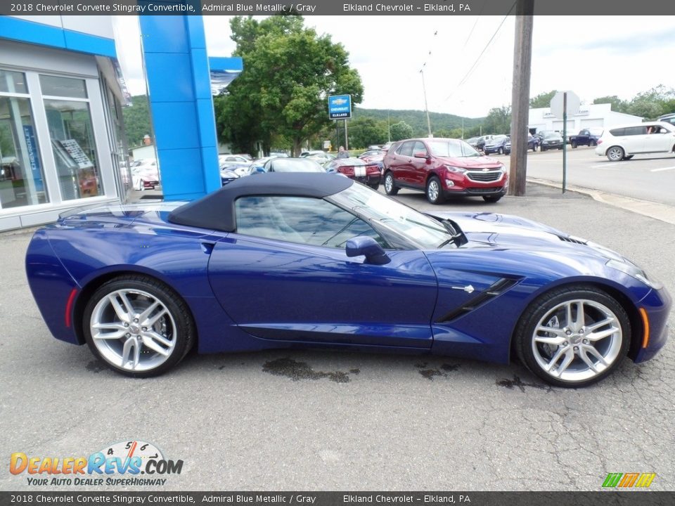 2018 Chevrolet Corvette Stingray Convertible Admiral Blue Metallic / Gray Photo #13