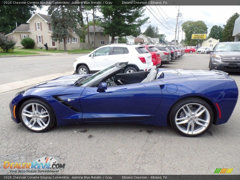2018 Chevrolet Corvette Stingray Convertible Admiral Blue Metallic / Gray Photo #22