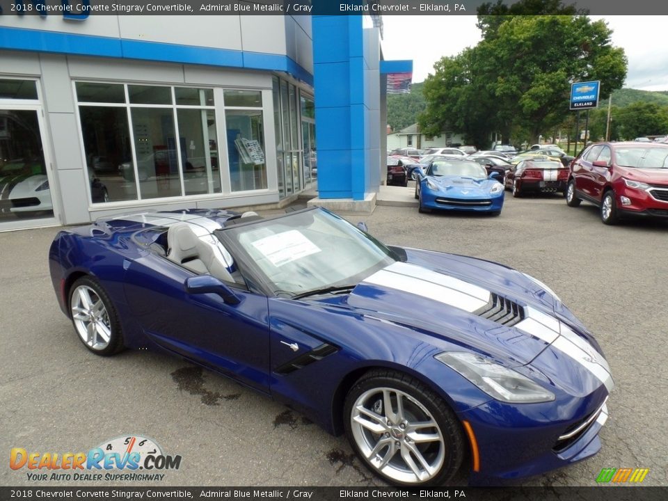 2018 Chevrolet Corvette Stingray Convertible Admiral Blue Metallic / Gray Photo #23