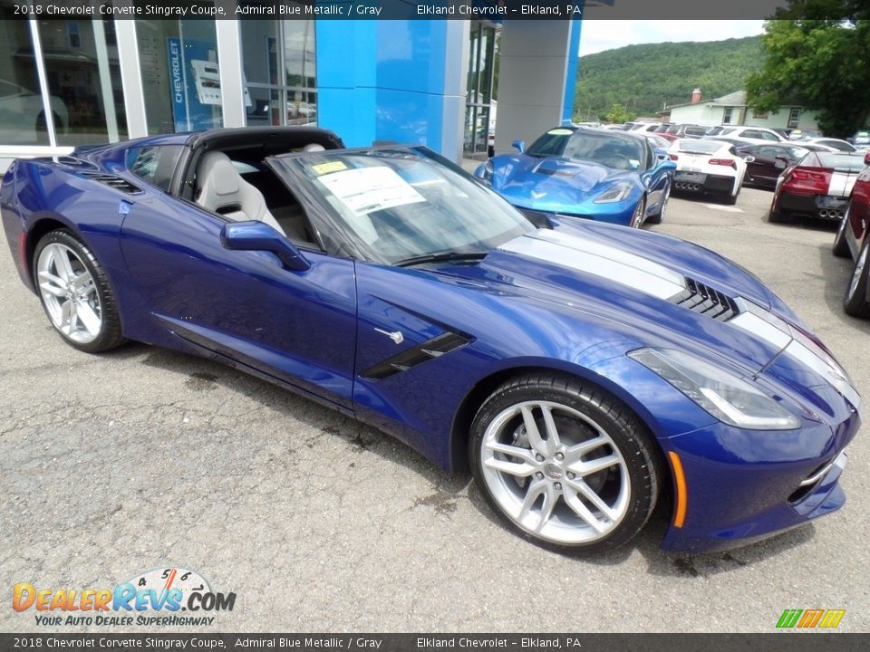 2018 Chevrolet Corvette Stingray Coupe Admiral Blue Metallic / Gray Photo #2