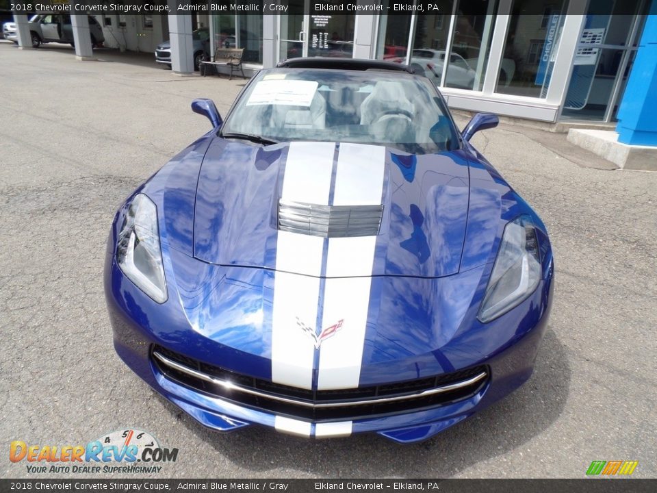 2018 Chevrolet Corvette Stingray Coupe Admiral Blue Metallic / Gray Photo #3