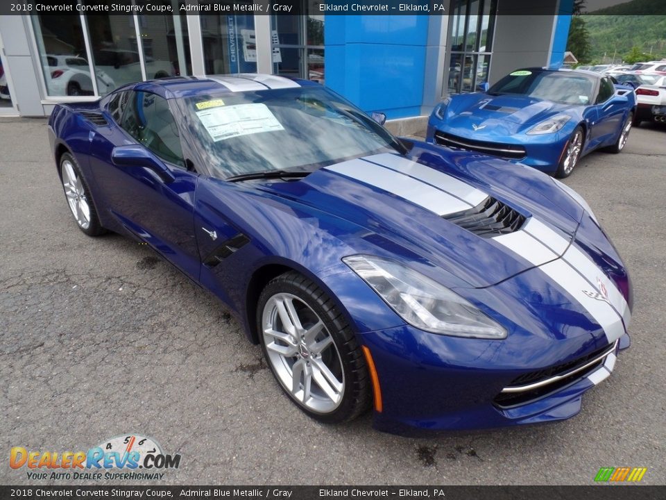 2018 Chevrolet Corvette Stingray Coupe Admiral Blue Metallic / Gray Photo #8