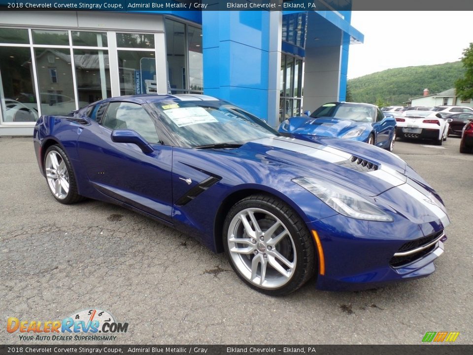 2018 Chevrolet Corvette Stingray Coupe Admiral Blue Metallic / Gray Photo #15