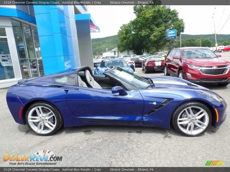 2018 Chevrolet Corvette Stingray Coupe Admiral Blue Metallic / Gray Photo #16