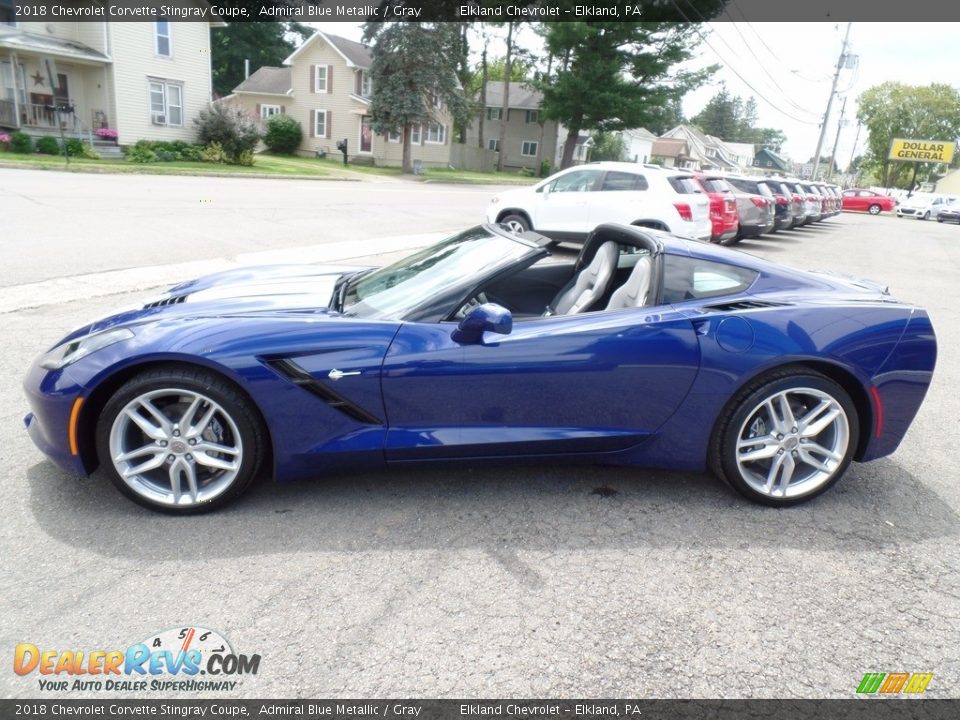 2018 Chevrolet Corvette Stingray Coupe Admiral Blue Metallic / Gray Photo #17