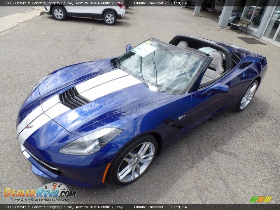 2018 Chevrolet Corvette Stingray Coupe Admiral Blue Metallic / Gray Photo #18