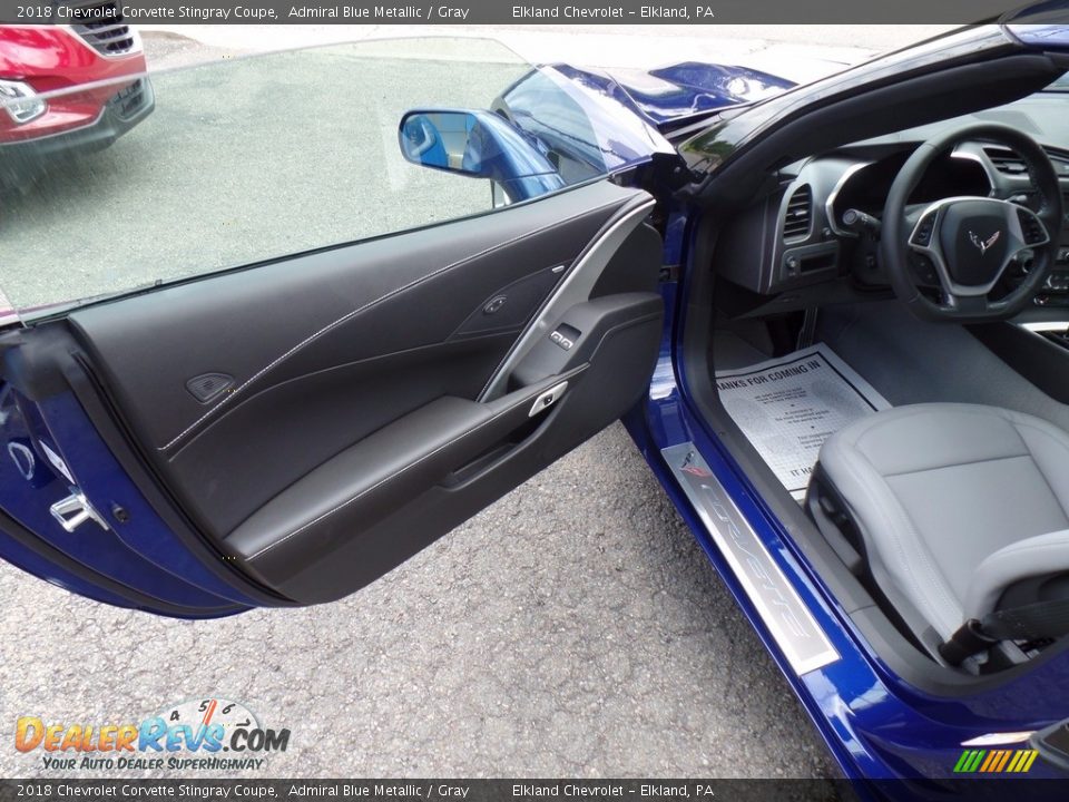 2018 Chevrolet Corvette Stingray Coupe Admiral Blue Metallic / Gray Photo #20