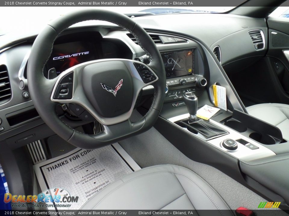2018 Chevrolet Corvette Stingray Coupe Admiral Blue Metallic / Gray Photo #24