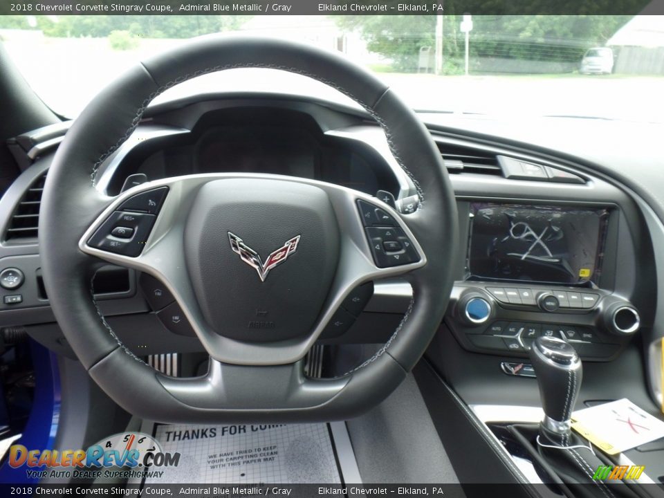 2018 Chevrolet Corvette Stingray Coupe Admiral Blue Metallic / Gray Photo #25