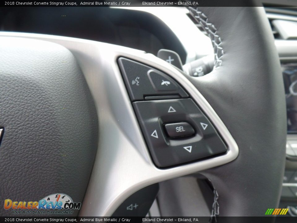 2018 Chevrolet Corvette Stingray Coupe Admiral Blue Metallic / Gray Photo #27