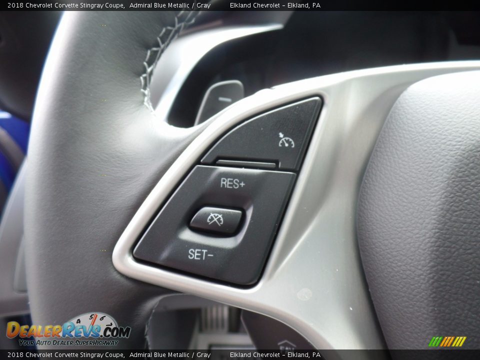 2018 Chevrolet Corvette Stingray Coupe Admiral Blue Metallic / Gray Photo #28