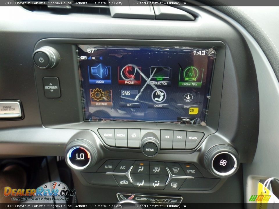 2018 Chevrolet Corvette Stingray Coupe Admiral Blue Metallic / Gray Photo #31