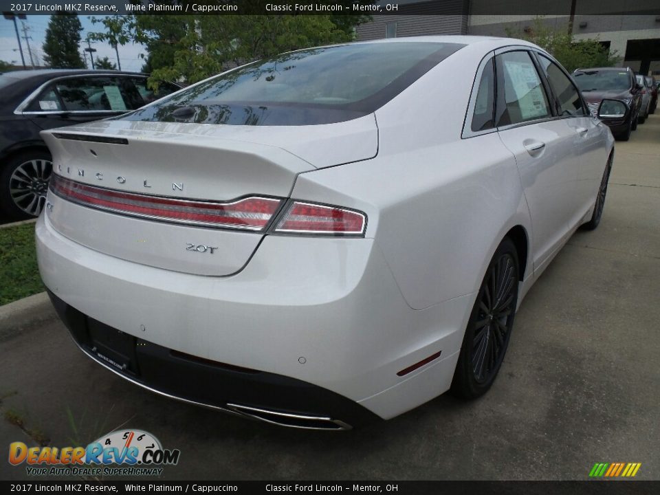 2017 Lincoln MKZ Reserve White Platinum / Cappuccino Photo #3